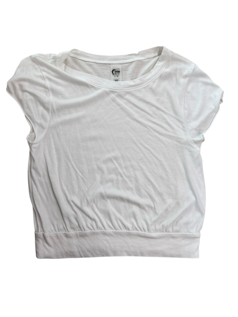 Zyia Banded bottom Bubble Tee white Size small